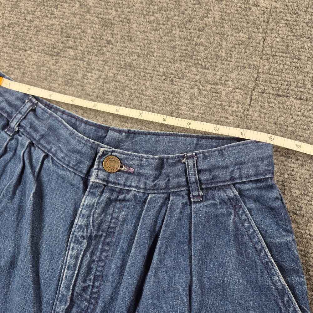 Vintage Calvin Klein High Waisted Pleated Tapered Jeans Medium Wash Blue Size 10 - Picture 4 of 9
